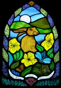 Isle of Bute Hare stained glass